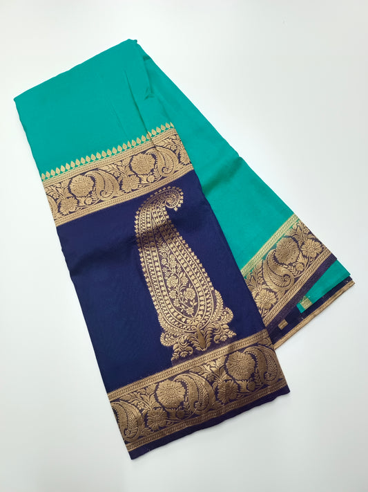 CREPE SILK HALF AND  HALF STYLE SAREE