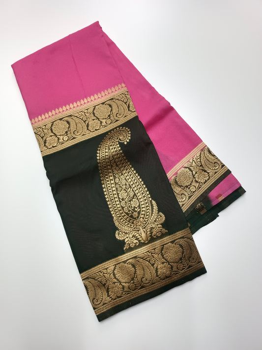 CREPE SILK HALF AND  HALF STYLE SAREE
