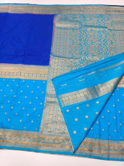 CREPE SILK HALF AND  HALF STYLE SAREE