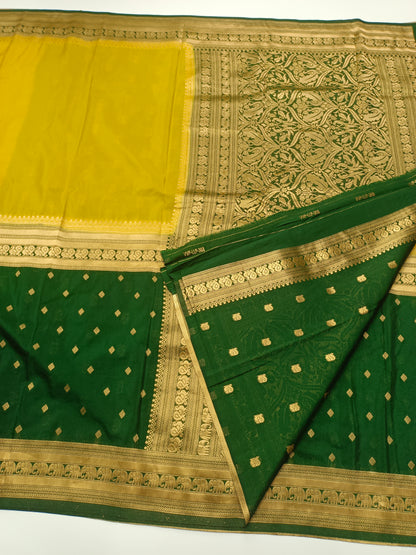 CREPE SILK HALF AND  HALF STYLE SAREE