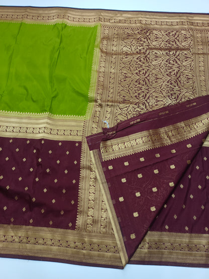 CREPE SILK HALF AND  HALF STYLE SAREE