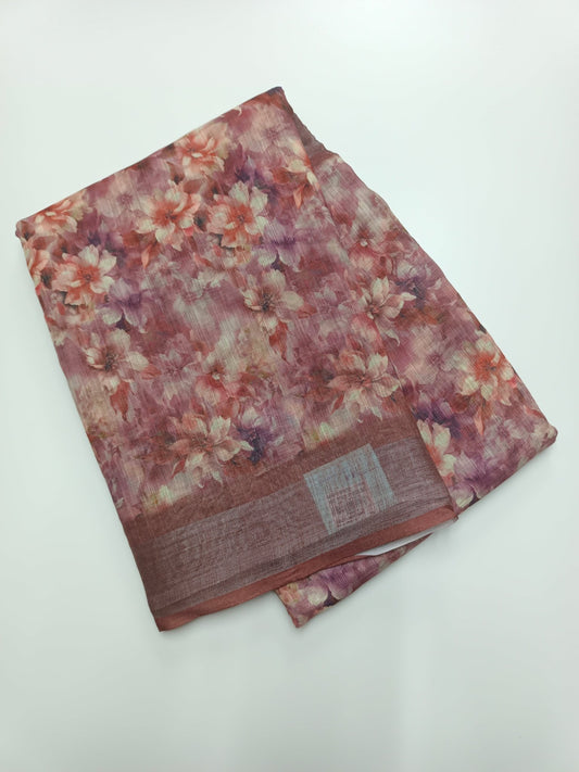 FANCY LINEN SAREE - B S CHANNABASAPPA & SONS