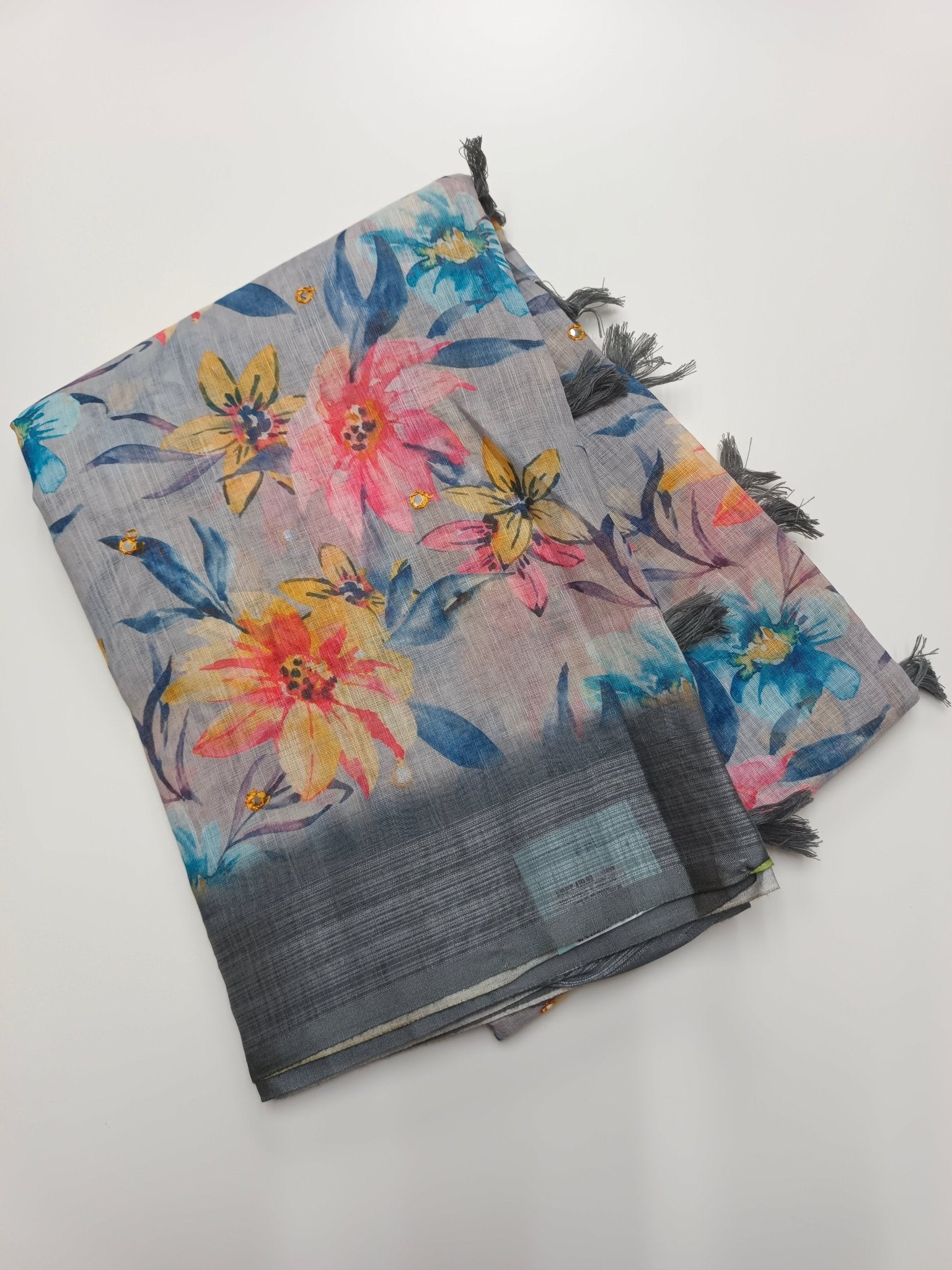 FANCY LINEN SAREE - B S CHANNABASAPPA & SONS