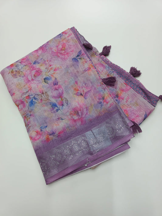 FANCY LINEN SAREE - B S CHANNABASAPPA & SONS