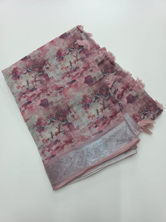 FANCY LINEN SAREE - B S CHANNABASAPPA & SONS