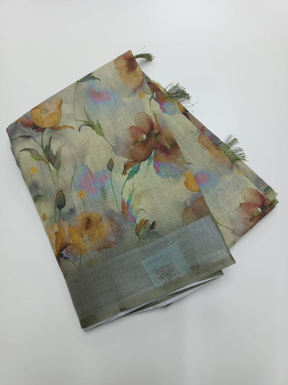 FANCY LINEN SAREE - B S CHANNABASAPPA & SONS