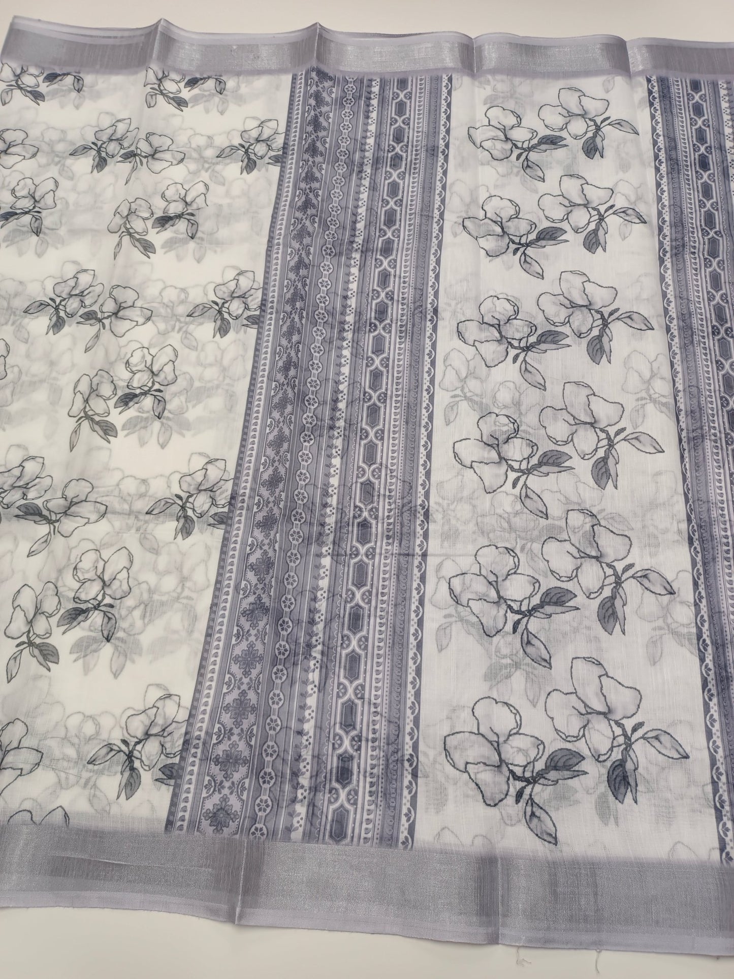 FANCY LINEN SAREE - B S CHANNABASAPPA & SONS