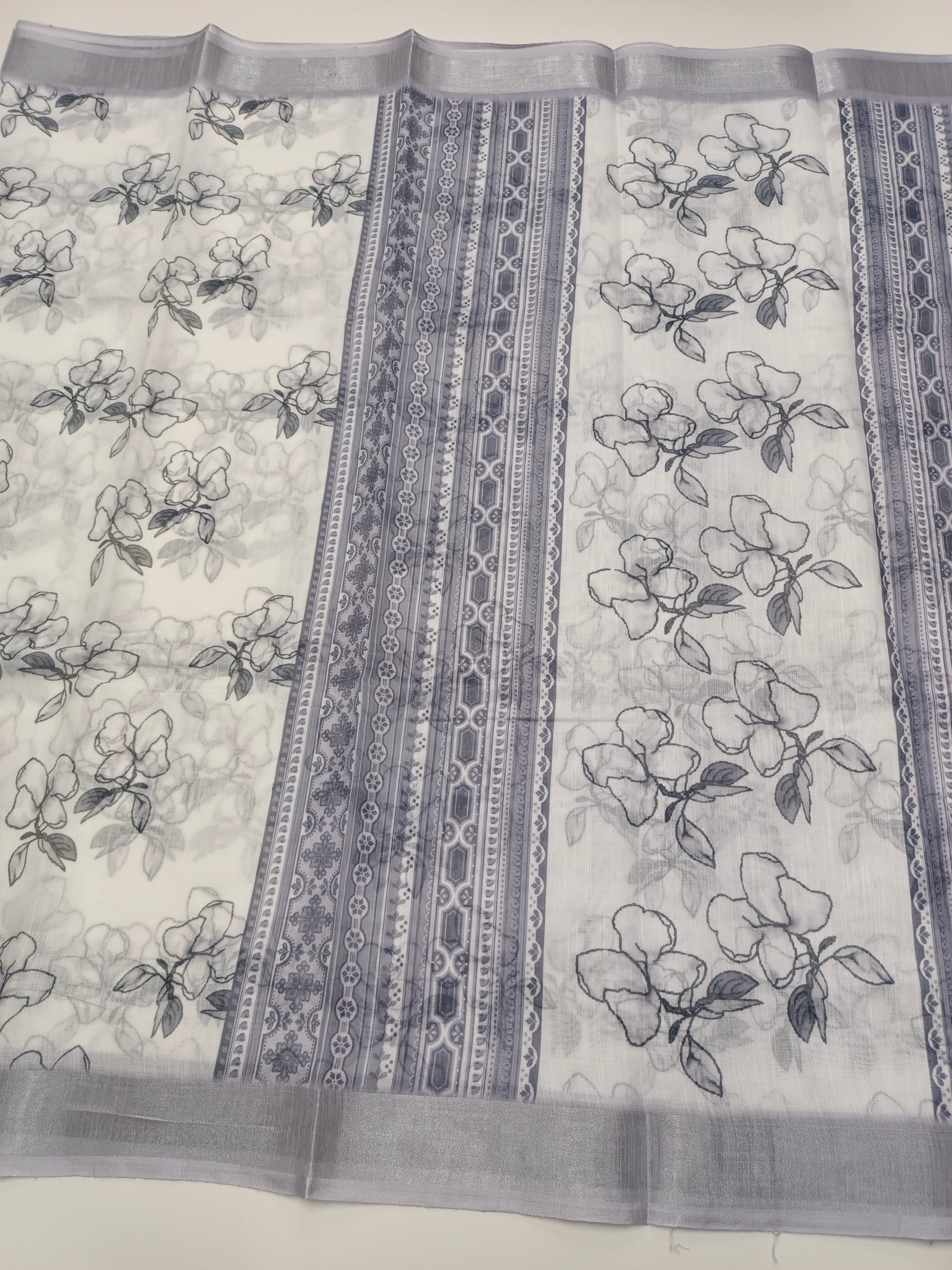 FANCY LINEN SAREE - B S CHANNABASAPPA & SONS