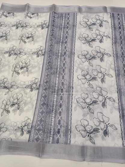 FANCY LINEN SAREE - B S CHANNABASAPPA & SONS