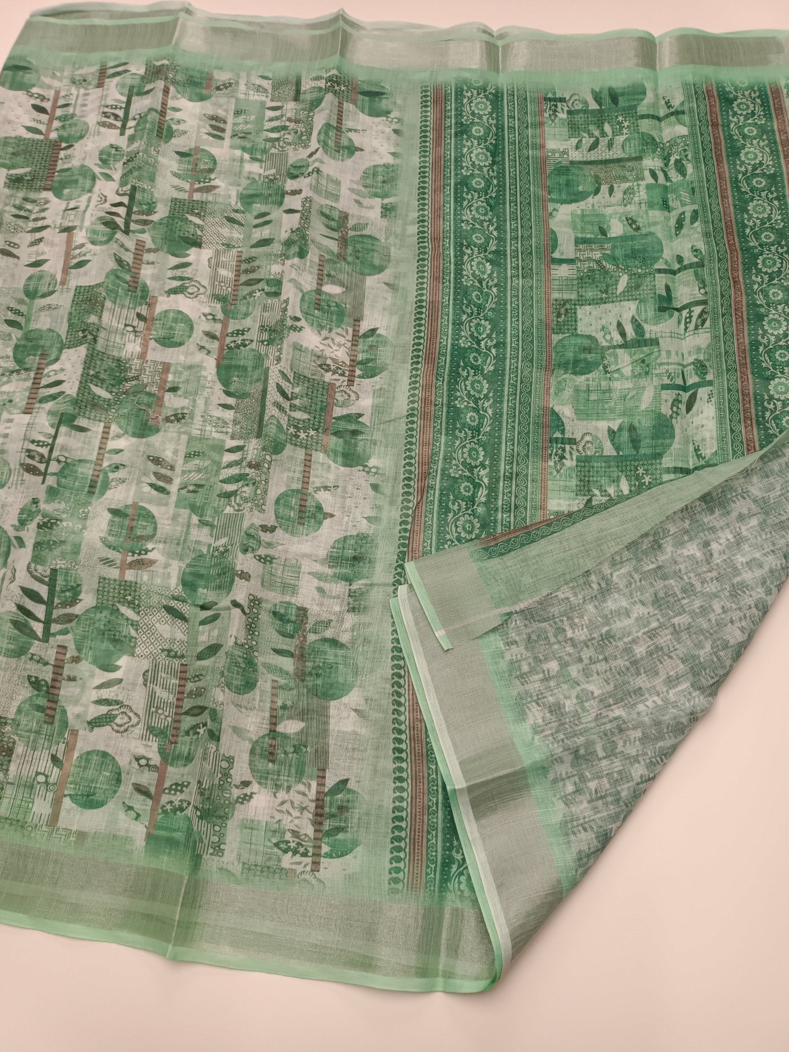 FANCY LINEN SAREE - B S CHANNABASAPPA & SONS