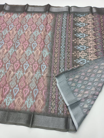 FANCY LINEN SAREE - B S CHANNABASAPPA & SONS