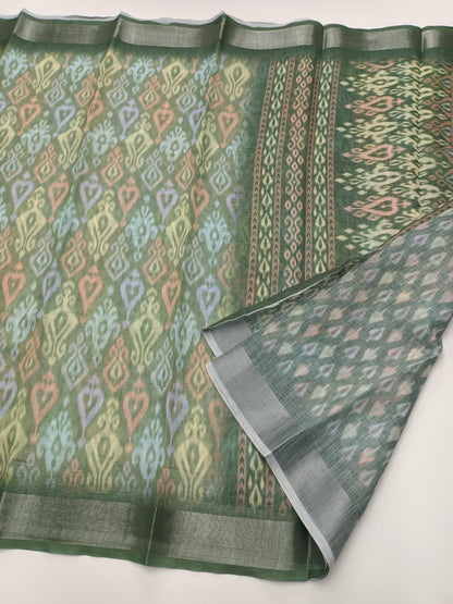 FANCY LINEN SAREE - B S CHANNABASAPPA & SONS