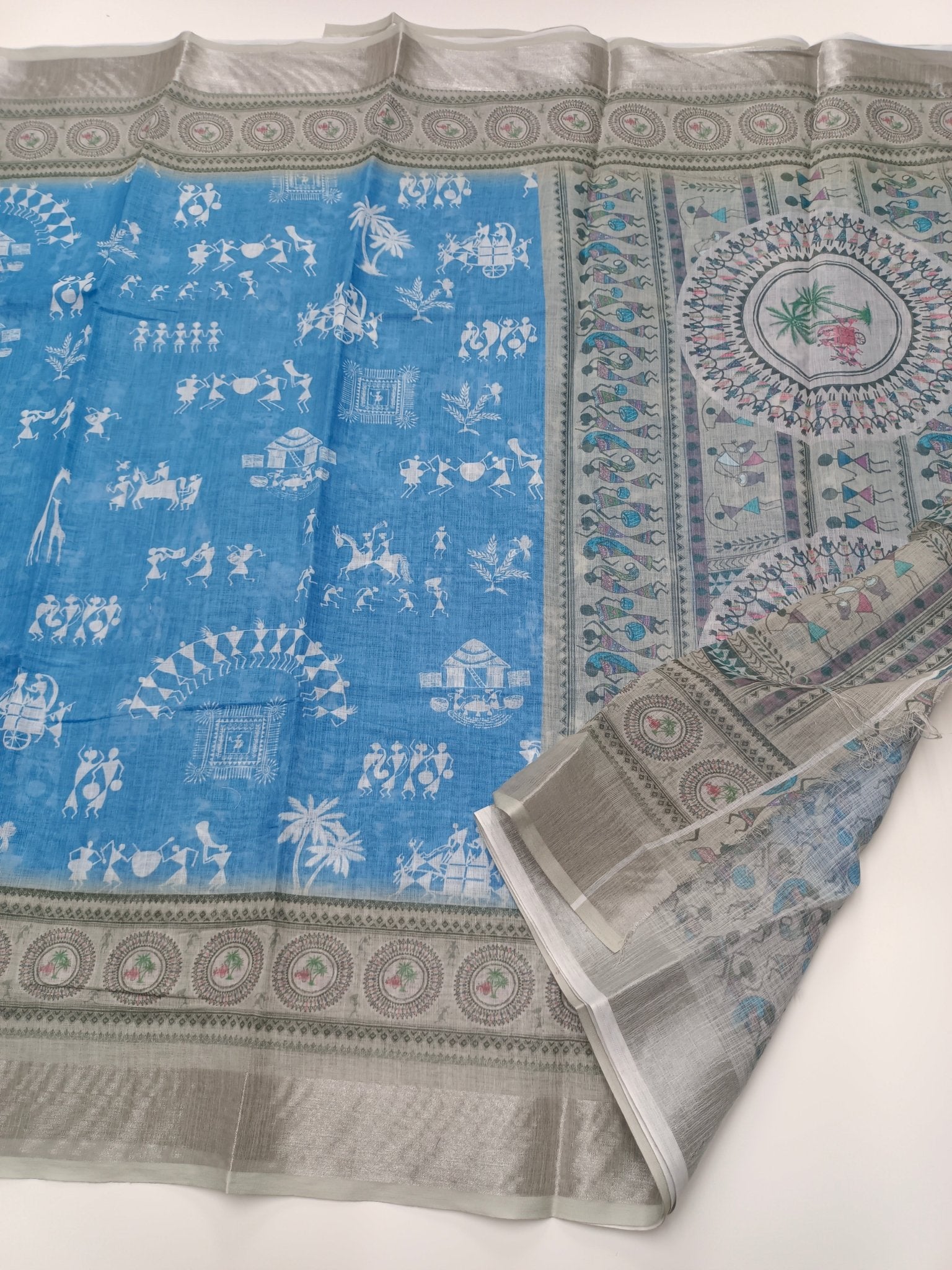 FANCY LINEN SAREE - B S CHANNABASAPPA & SONS