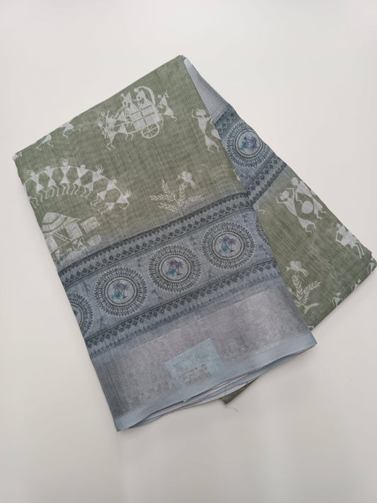FANCY LINEN SAREE