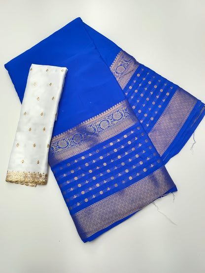 SEMI CREPE SILK SAREE - B S CHANNABASAPPA & SONS