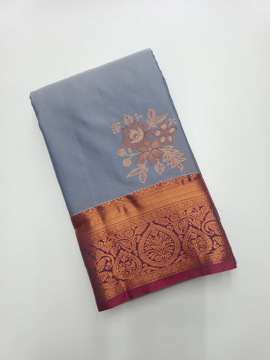 KANCHIPURAM SEMI SILK SAREE - B S CHANNABASAPPA & SONS