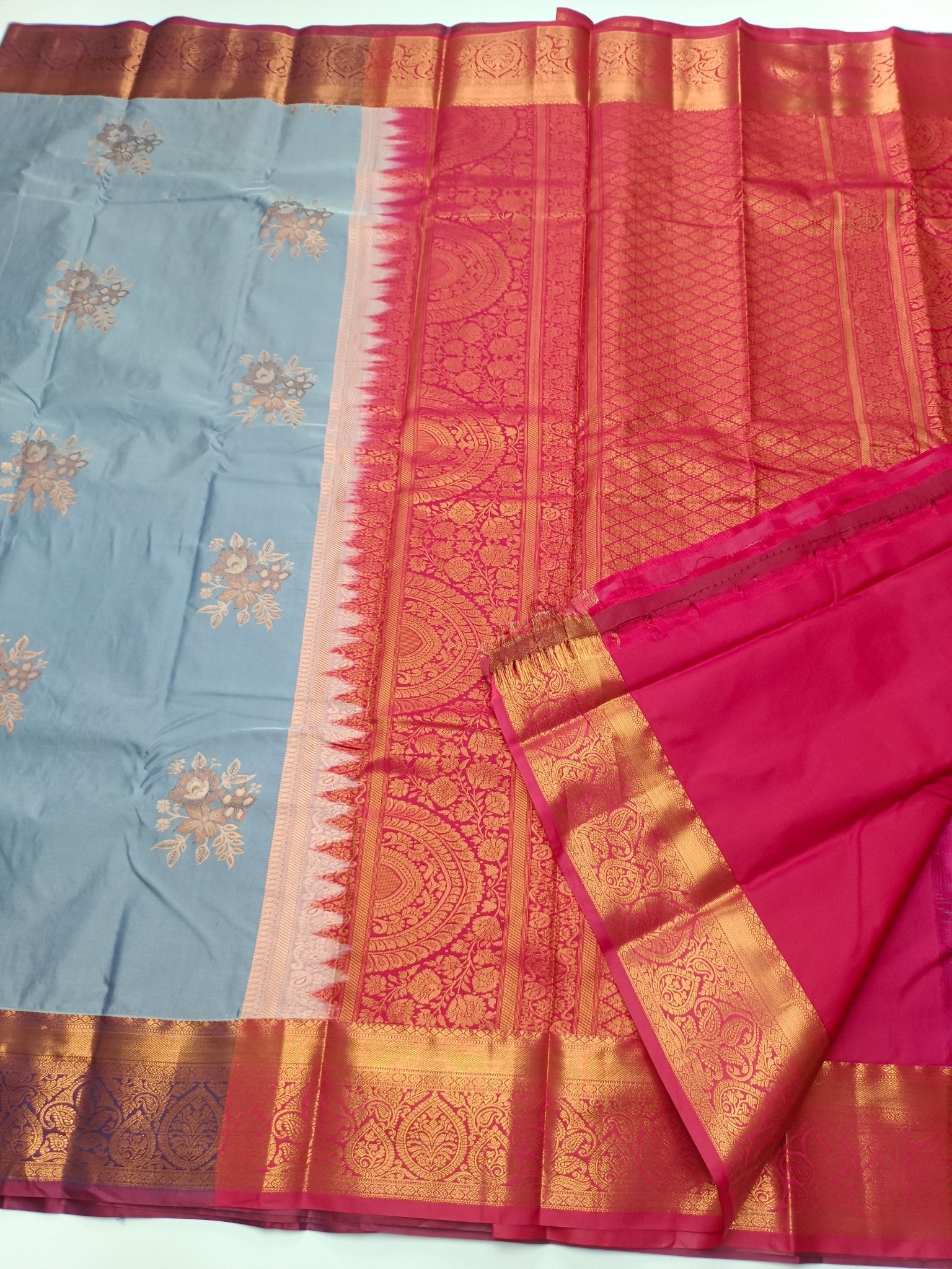 KANCHIPURAM SEMI SILK SAREE - B S CHANNABASAPPA & SONS