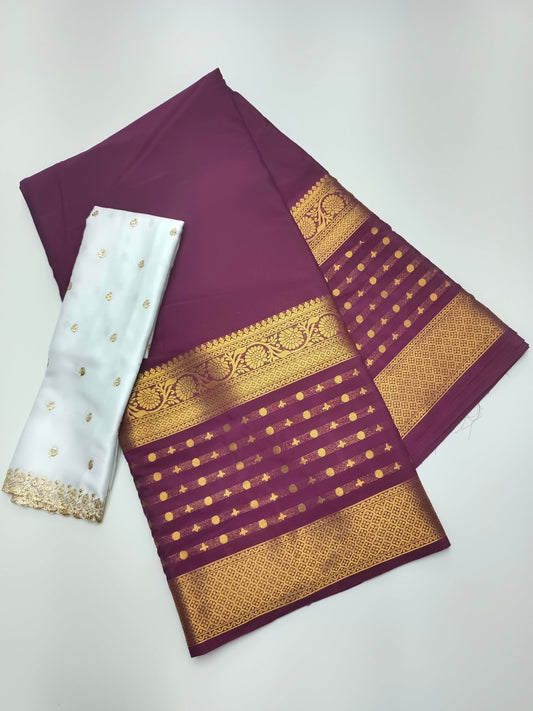 SEMI CREPE SILK SAREE - B S CHANNABASAPPA & SONS