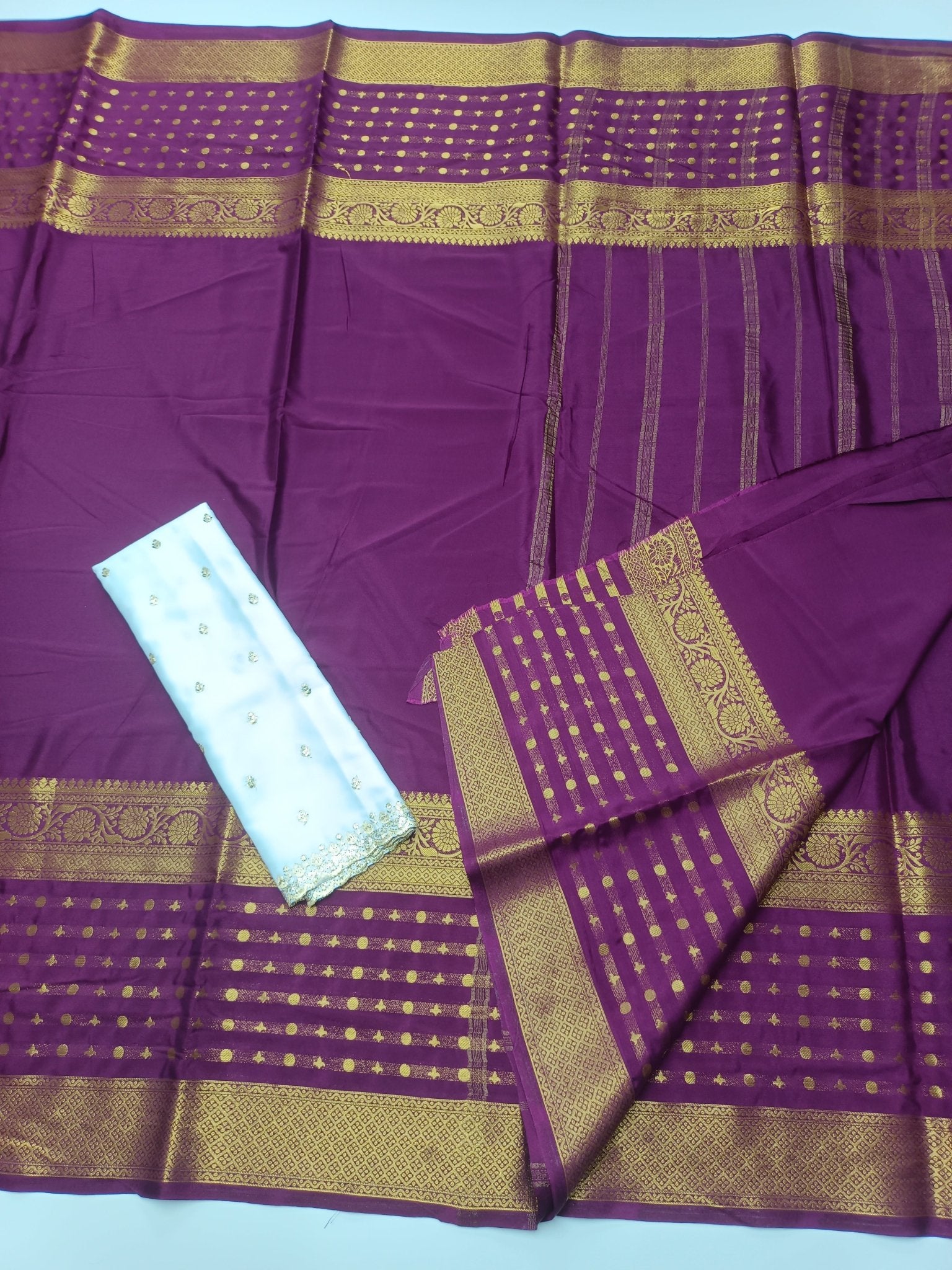 SEMI CREPE SILK SAREE - B S CHANNABASAPPA & SONS