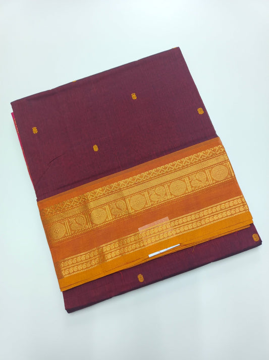 HANDLOOM BASED 9 YARD COTTON SAREE - B S CHANNABASAPPA & SONS