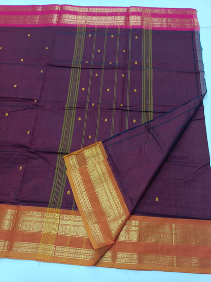 HANDLOOM BASED 9 YARD COTTON SAREE - B S CHANNABASAPPA & SONS