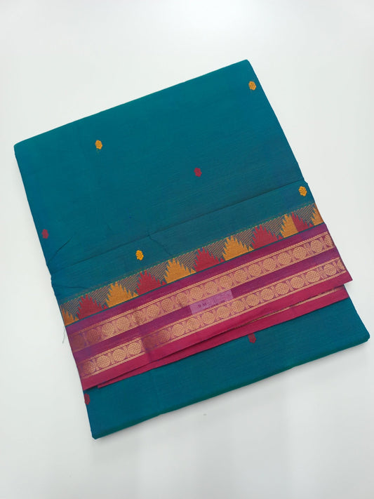HANDLOOM BASED 9 YARD COTTON SAREE - B S CHANNABASAPPA & SONS