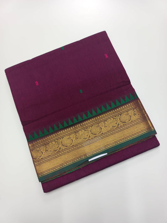 HANDLOOM BASED 9 YARD COTTON SAREE - B S CHANNABASAPPA & SONS