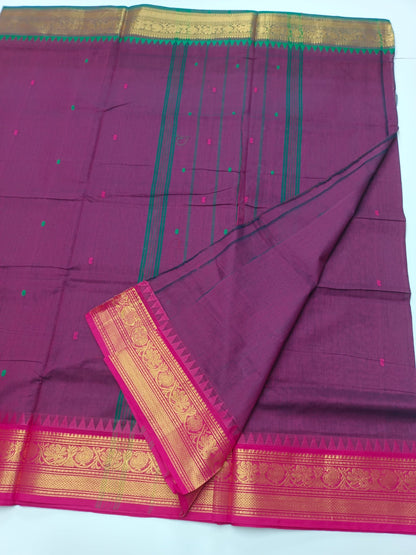 HANDLOOM BASED 9 YARD COTTON SAREE - B S CHANNABASAPPA & SONS
