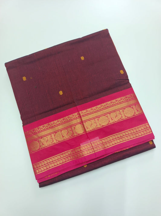 HANDLOOM BASED 9 YARD COTTON SAREE - B S CHANNABASAPPA & SONS
