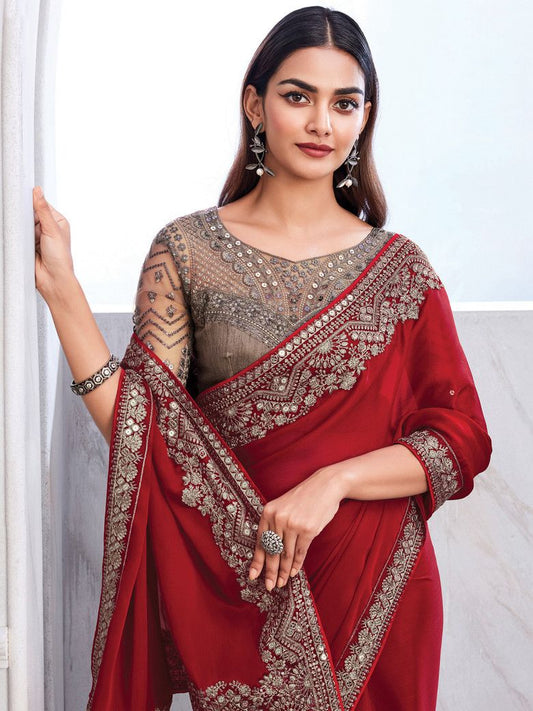 FANCY PARTY WEAR SAREE - B S CHANNABASAPPA & SONS
