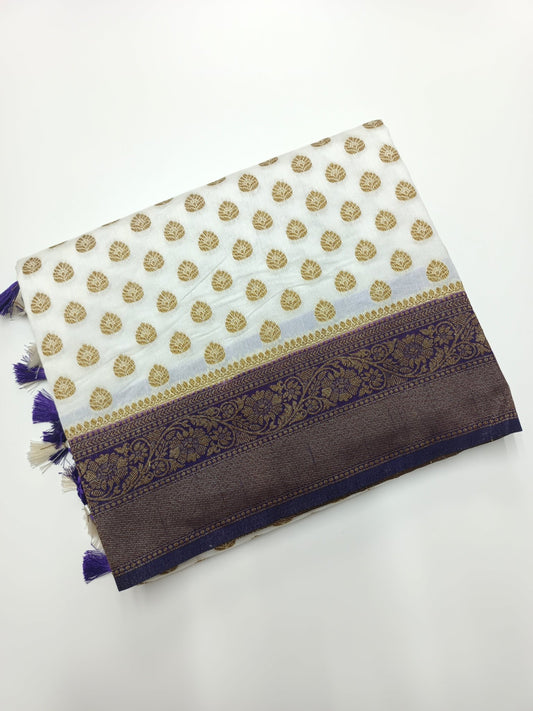 FANCY PARTY WEAR RAW SILK SAREE - B S CHANNABASAPPA & SONS