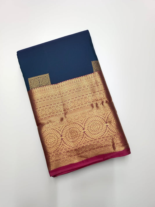 KANCHIPURAM SEMI SILK SAREE - B S CHANNABASAPPA & SONS