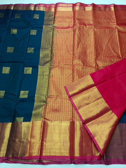 KANCHIPURAM SEMI SILK SAREE - B S CHANNABASAPPA & SONS