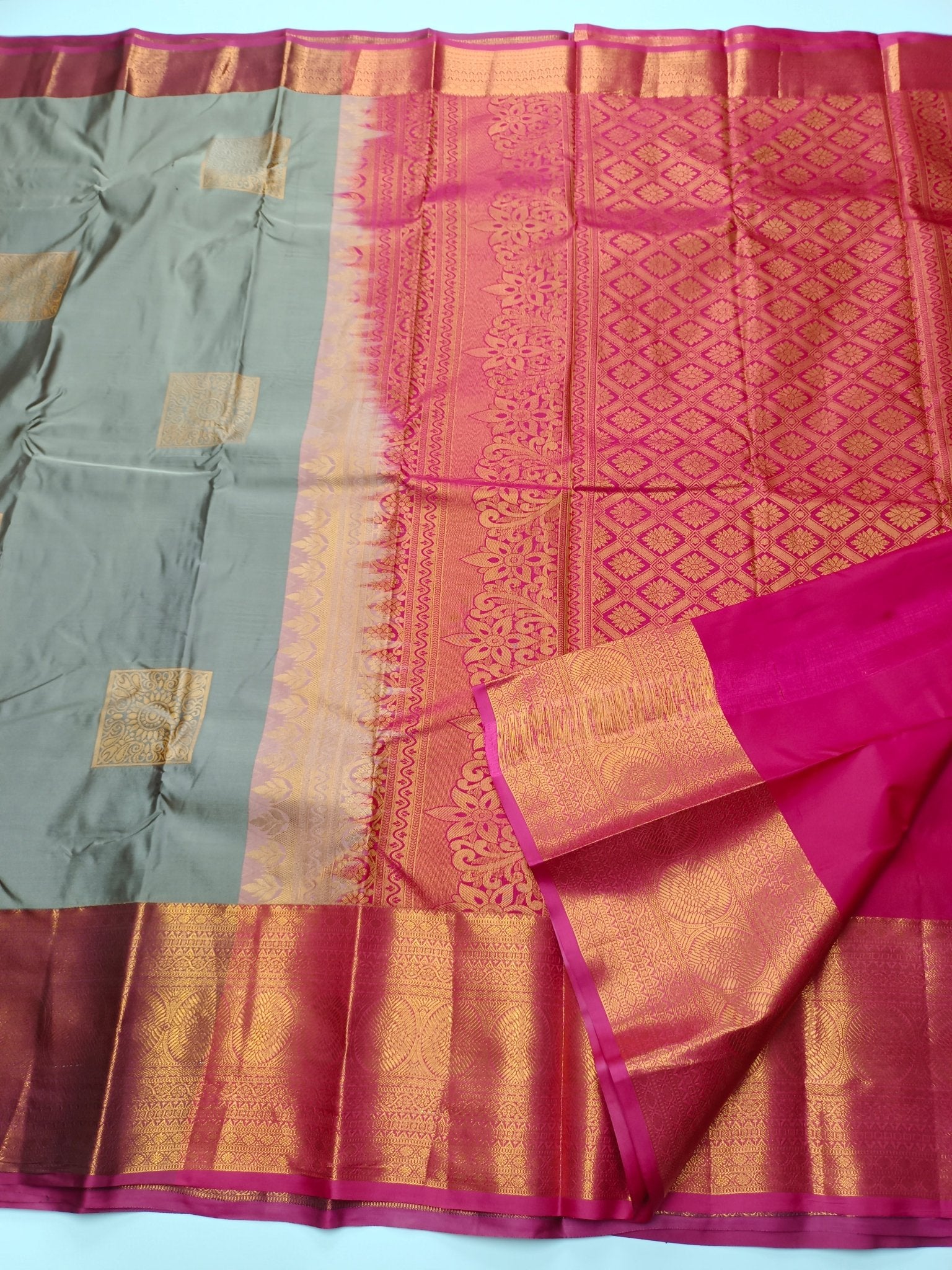 KANCHIPURAM SEMI SILK SAREE - B S CHANNABASAPPA & SONS