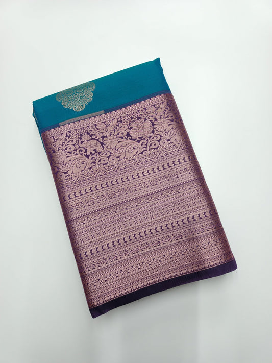 KANCHIPURAM SEMI SILK SAREE - B S CHANNABASAPPA & SONS
