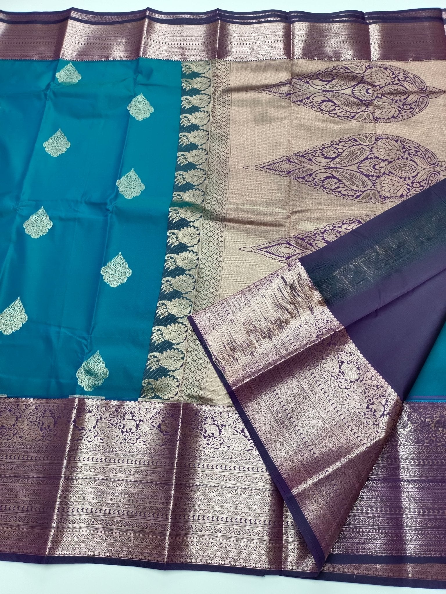 KANCHIPURAM SEMI SILK SAREE - B S CHANNABASAPPA & SONS