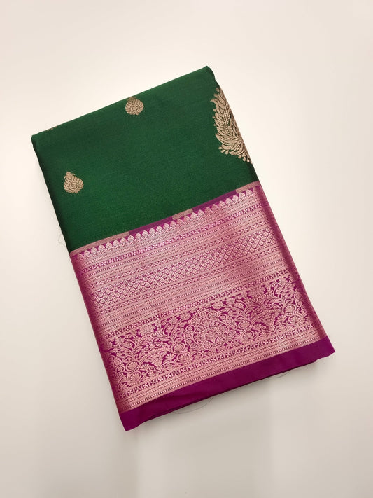 KANCHIPURAM SEMI SILK SAREE - B S CHANNABASAPPA & SONS