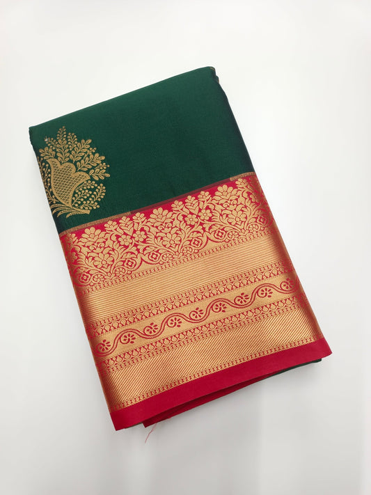 KANCHIPURAM SEMI SILK SAREE - B S CHANNABASAPPA & SONS