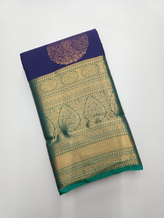 KANCHIPURAM SEMI SILK SAREE - B S CHANNABASAPPA & SONS