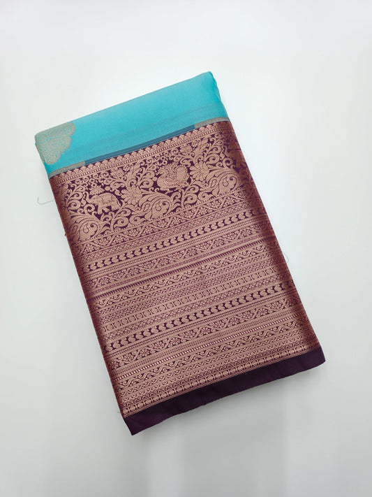 KANCHIPURAM SEMI SILK SAREE - B S CHANNABASAPPA & SONS
