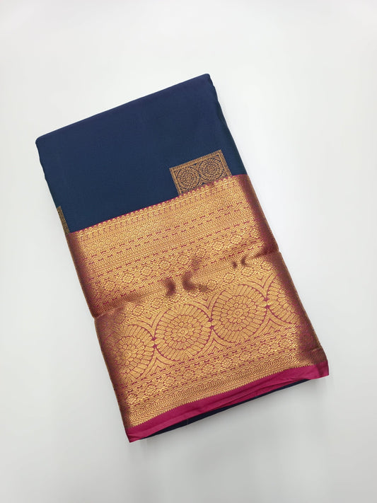 KANCHIPURAM SEMI SILK SAREE - B S CHANNABASAPPA & SONS