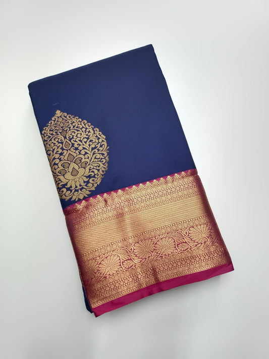 KANCHIPURAM SEMI SILK SAREE - B S CHANNABASAPPA & SONS