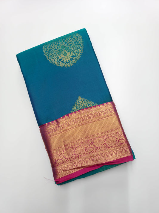 KANCHIPURAM SEMI SILK SAREE - B S CHANNABASAPPA & SONS