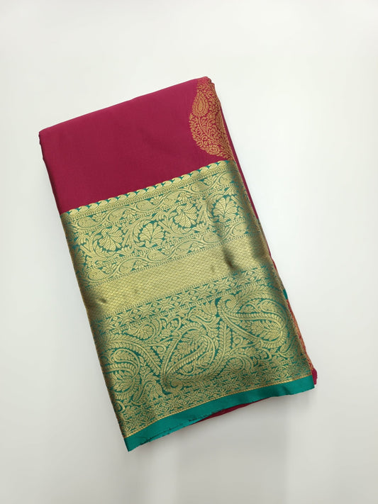 KANCHIPURAM SEMI SILK SAREE - B S CHANNABASAPPA & SONS