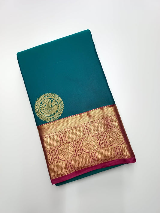 KANCHIPURAM SEMI SILK SAREE - B S CHANNABASAPPA & SONS