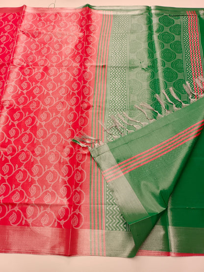 TISSUE COTTON SAREE - B S CHANNABASAPPA & SONS