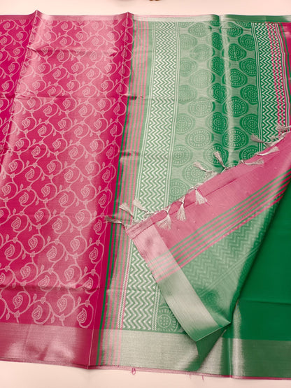 TISSUE COTTON SAREE - B S CHANNABASAPPA & SONS