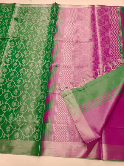 TISSUE COTTON SAREE - B S CHANNABASAPPA & SONS