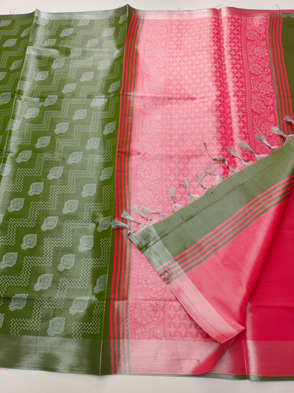 TISSUE COTTON SAREE - B S CHANNABASAPPA & SONS