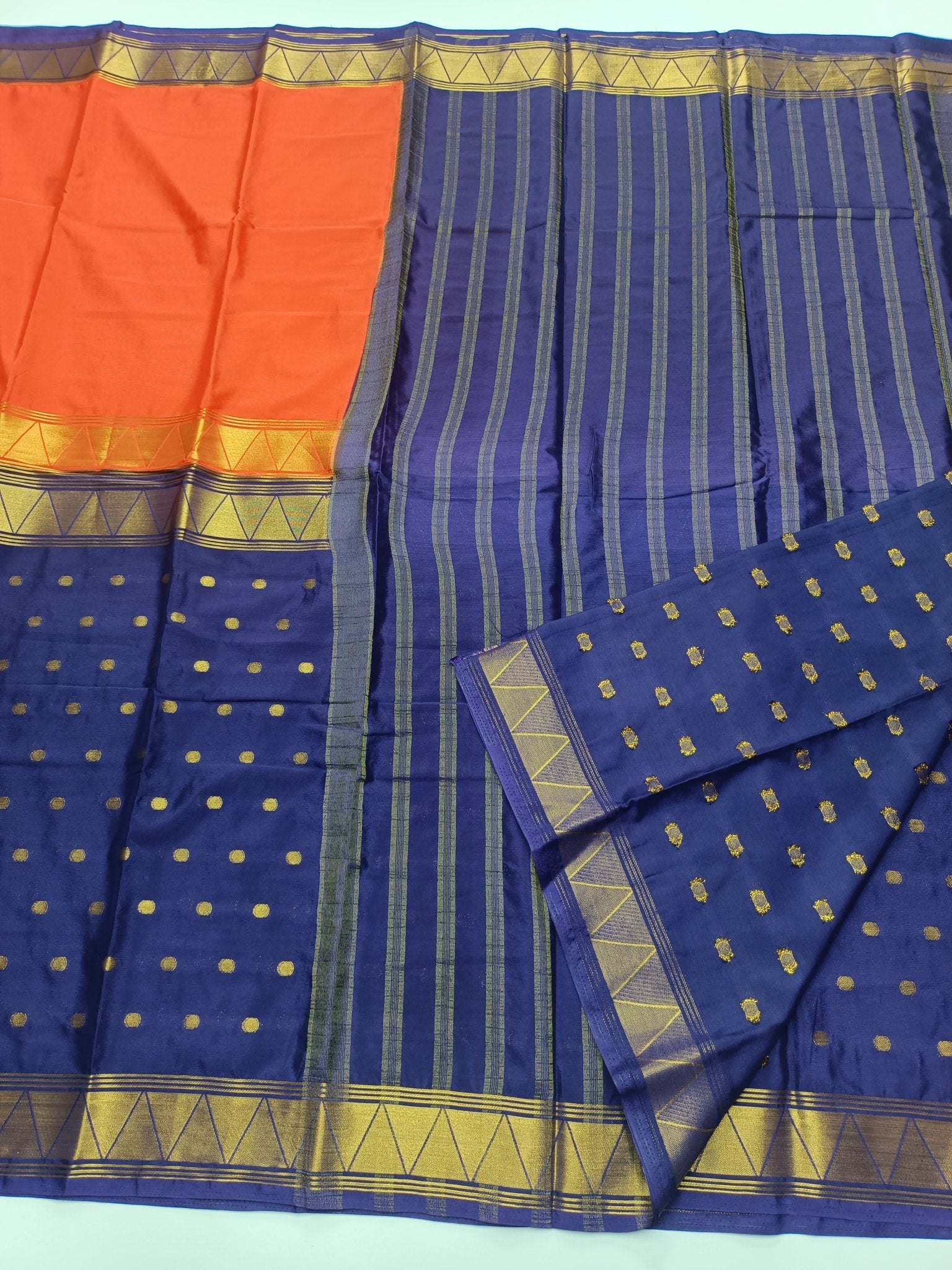 2D SEMI CREPE SILK SAREE - B S CHANNABASAPPA & SONS